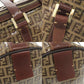 FENDI Boston Duffel bag Coated canvas, leather Brown ZucchinoPattern