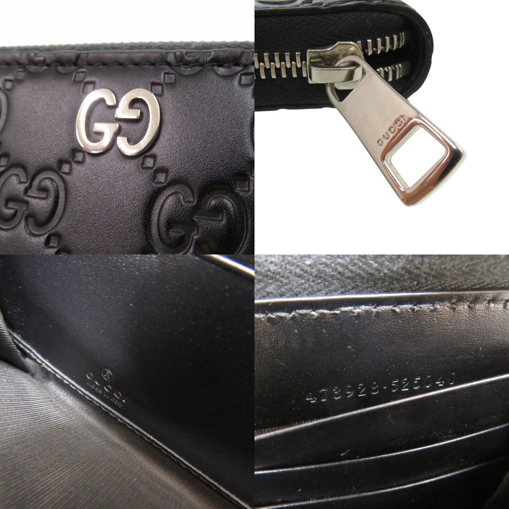 GUCCI Long Wallet Purse 473928 525040 leather black