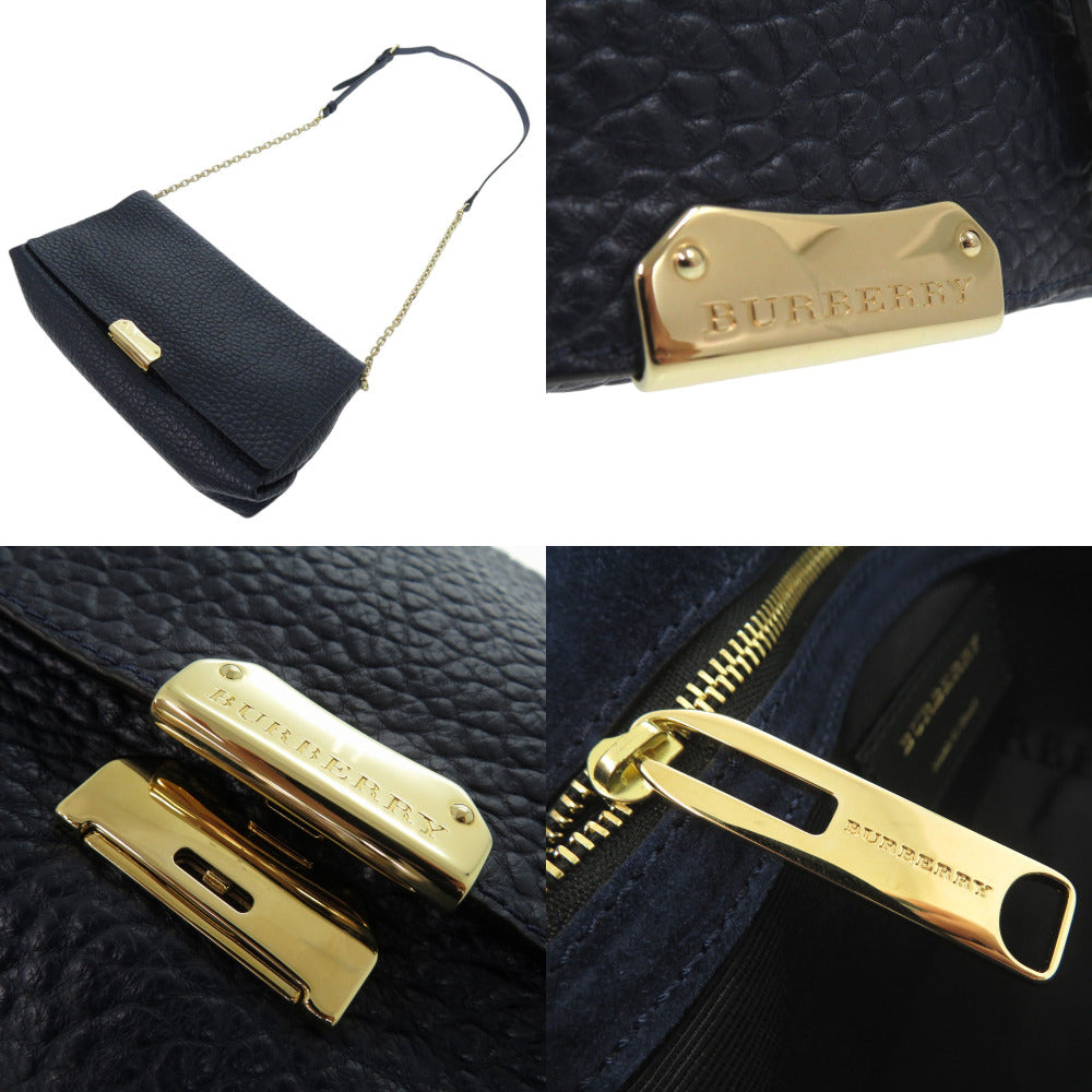 BURBERRY Shoulder Bag Calfskin Navy blue