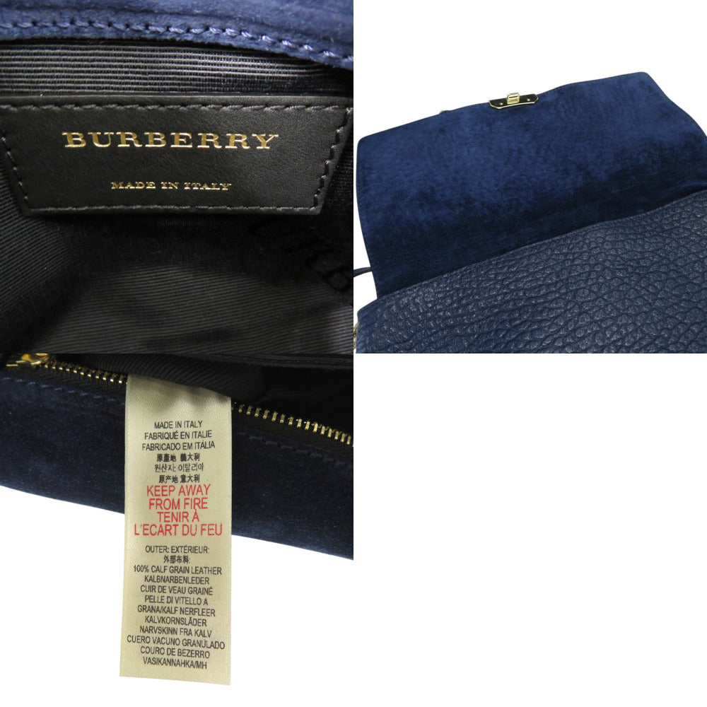 BURBERRY Shoulder Bag Calfskin Navy blue