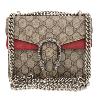 GUCCI Shoulder Bag 421970 GG Supreme, suede beige Dionysus