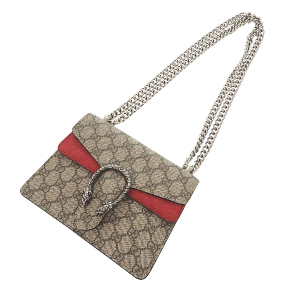 GUCCI Shoulder Bag 421970 GG Supreme, suede beige Dionysus