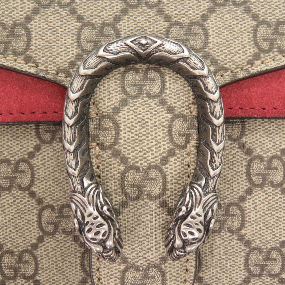 GUCCI Shoulder Bag 421970 GG Supreme, suede beige Dionysus