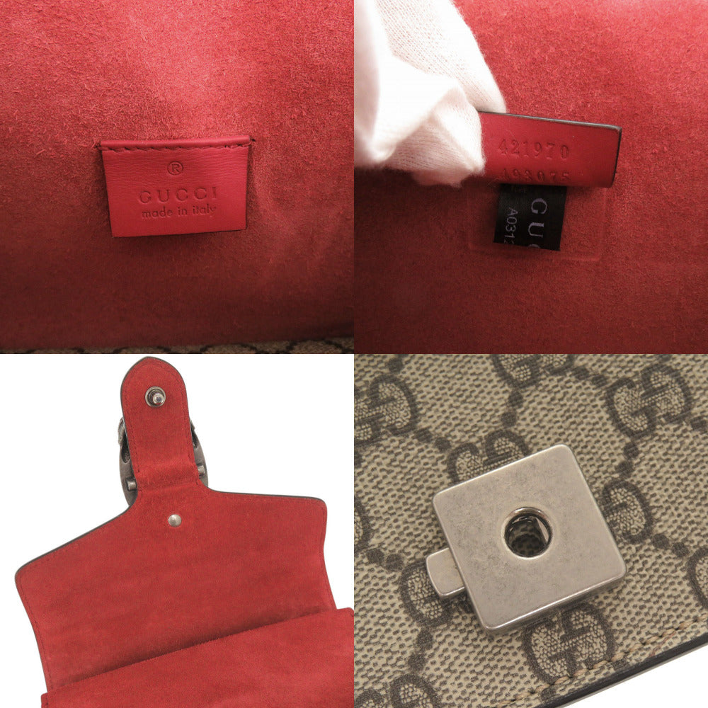 GUCCI Shoulder Bag 421970 GG Supreme, suede beige Dionysus
