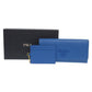 PRADA Long Wallet Purse 1MH132 leather blue