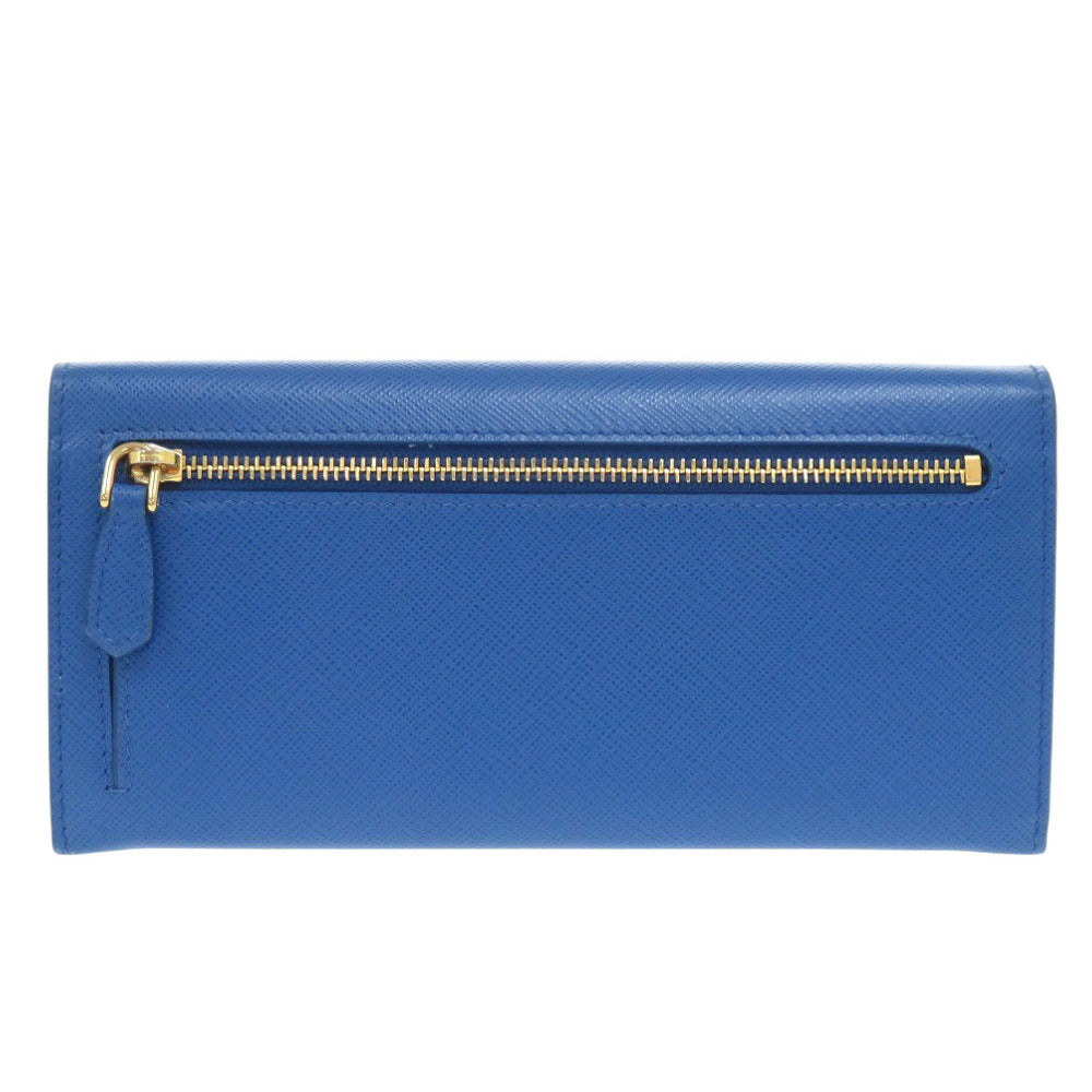 PRADA Long Wallet Purse 1MH132 leather blue