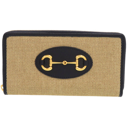 GUCCI Long Wallet Purse 621889 0416 Canvas, Leather beige 1955 Horsebit