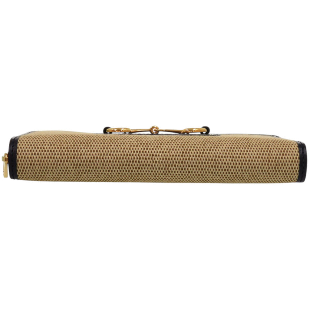 GUCCI Long Wallet Purse 621889 0416 Canvas, Leather beige 1955 Horsebit