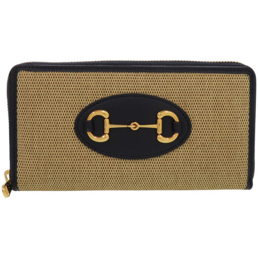 GUCCI Long Wallet Purse 621889 0416 Canvas, Leather beige 1955 Horsebit