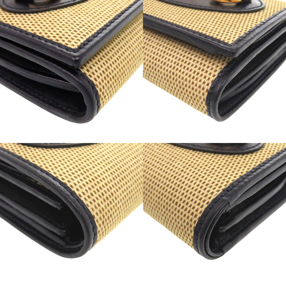 GUCCI Bifold Wallet 621891 Canvas, Leather beige Horsebit