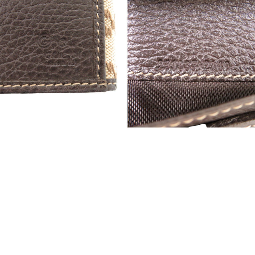 GUCCI Long Wallet Purse 231837 Canvas, Leather Brown Diamante