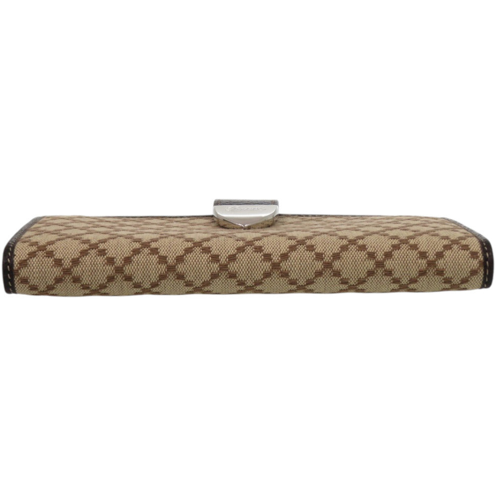 GUCCI Long Wallet Purse 231837 Canvas, Leather Brown Diamante