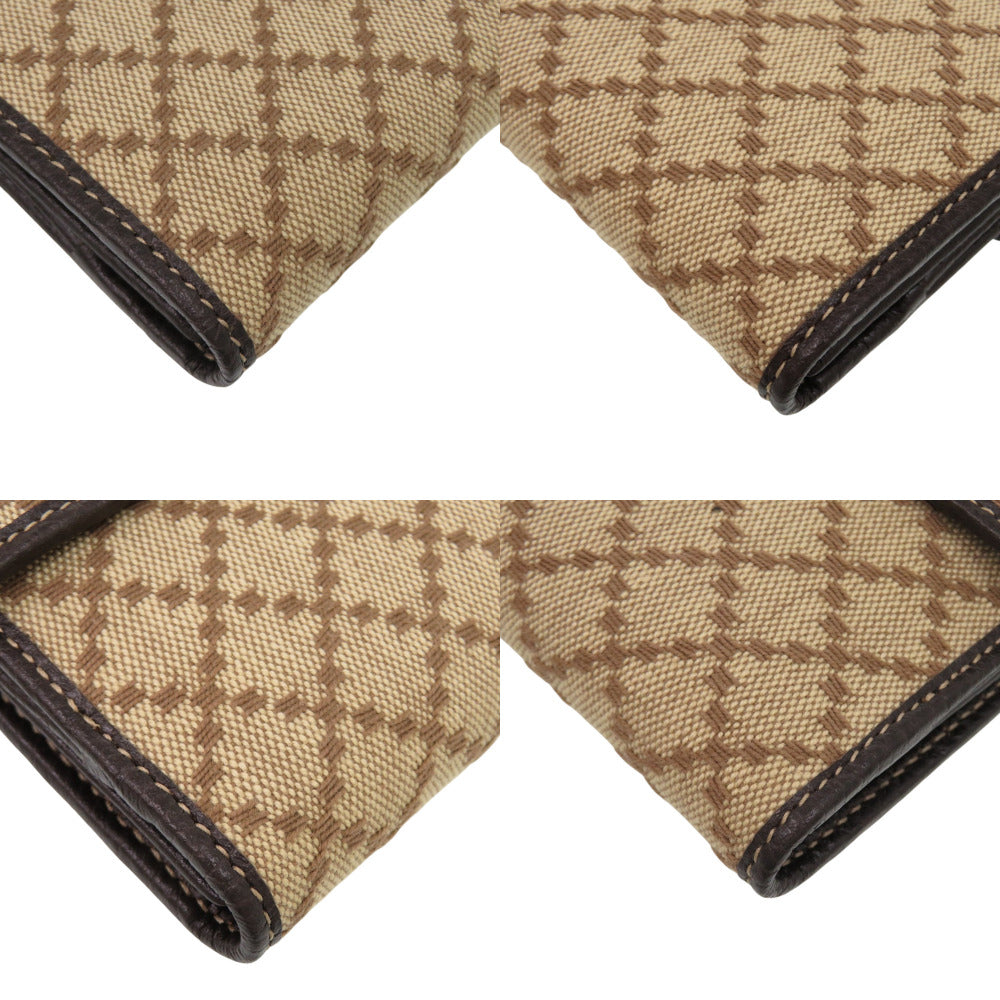 GUCCI Long Wallet Purse 231837 Canvas, Leather Brown Diamante