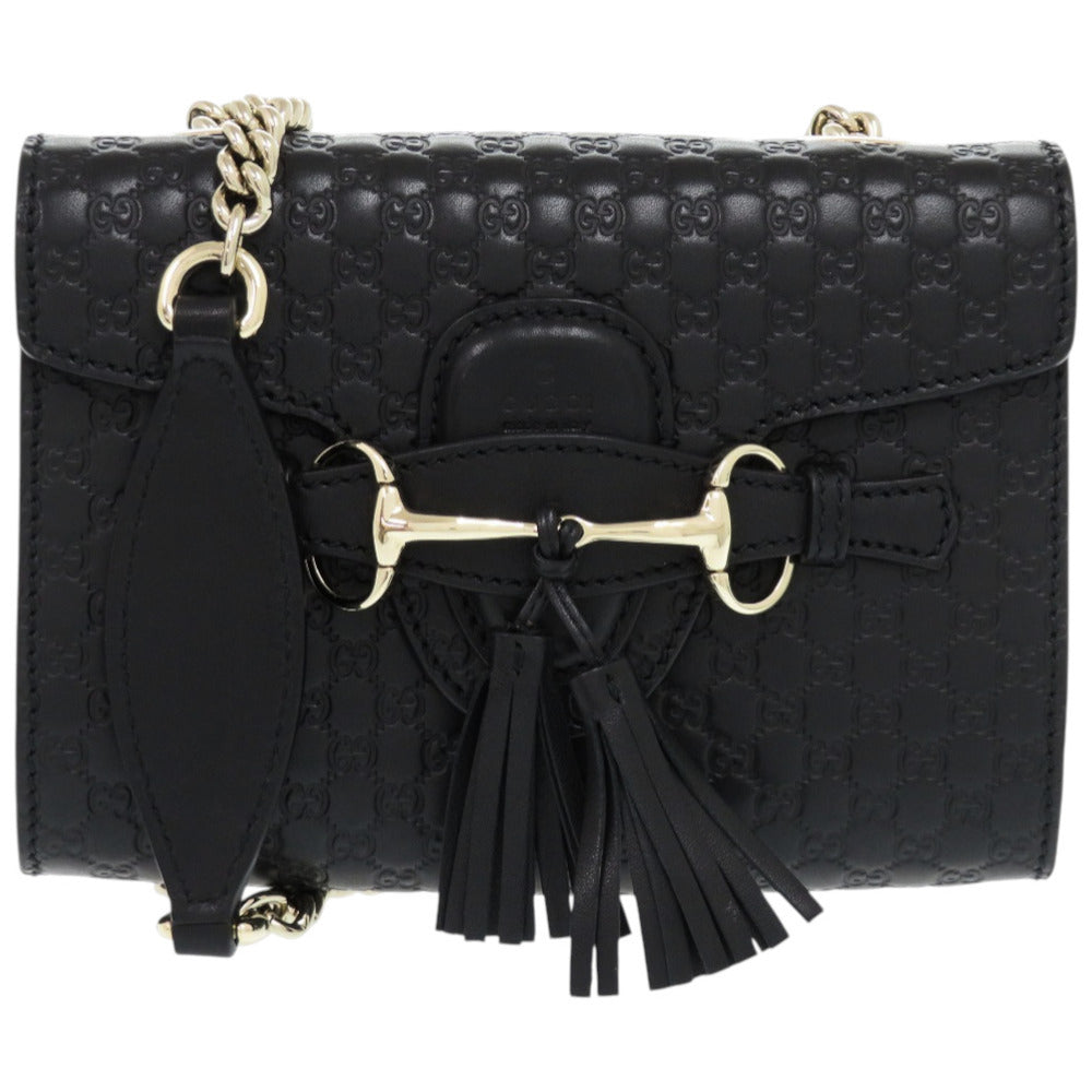 GUCCI Shoulder Bag 449636 467891 leather black Chain