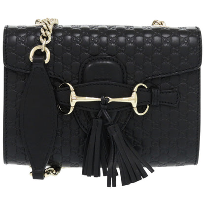 GUCCI Shoulder Bag 449636 467891 leather black Chain