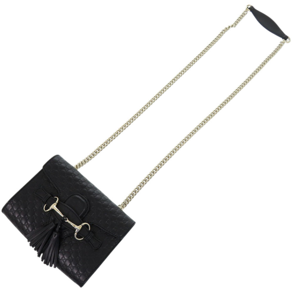 GUCCI Shoulder Bag 449636 467891 leather black Chain