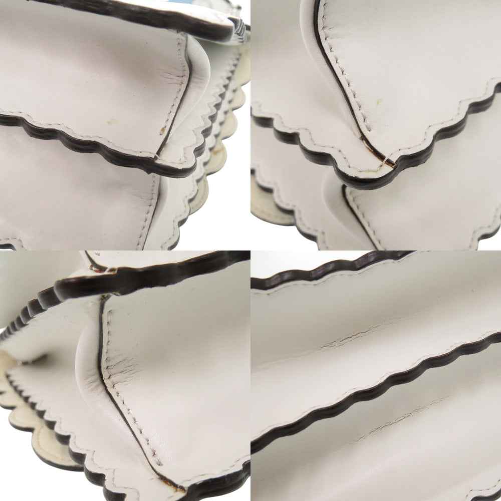 FENDI Handbag leather white Canai Studs