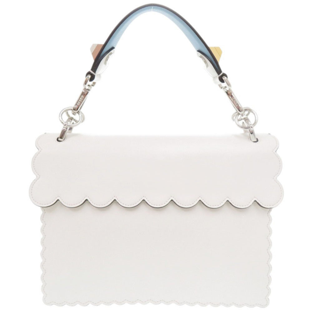 FENDI Handbag leather white Canai Studs