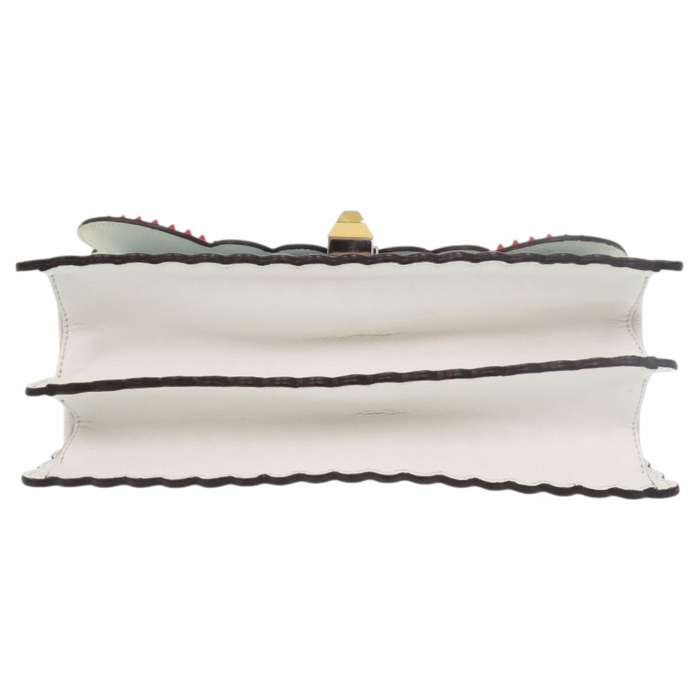 FENDI Handbag leather white Canai Studs
