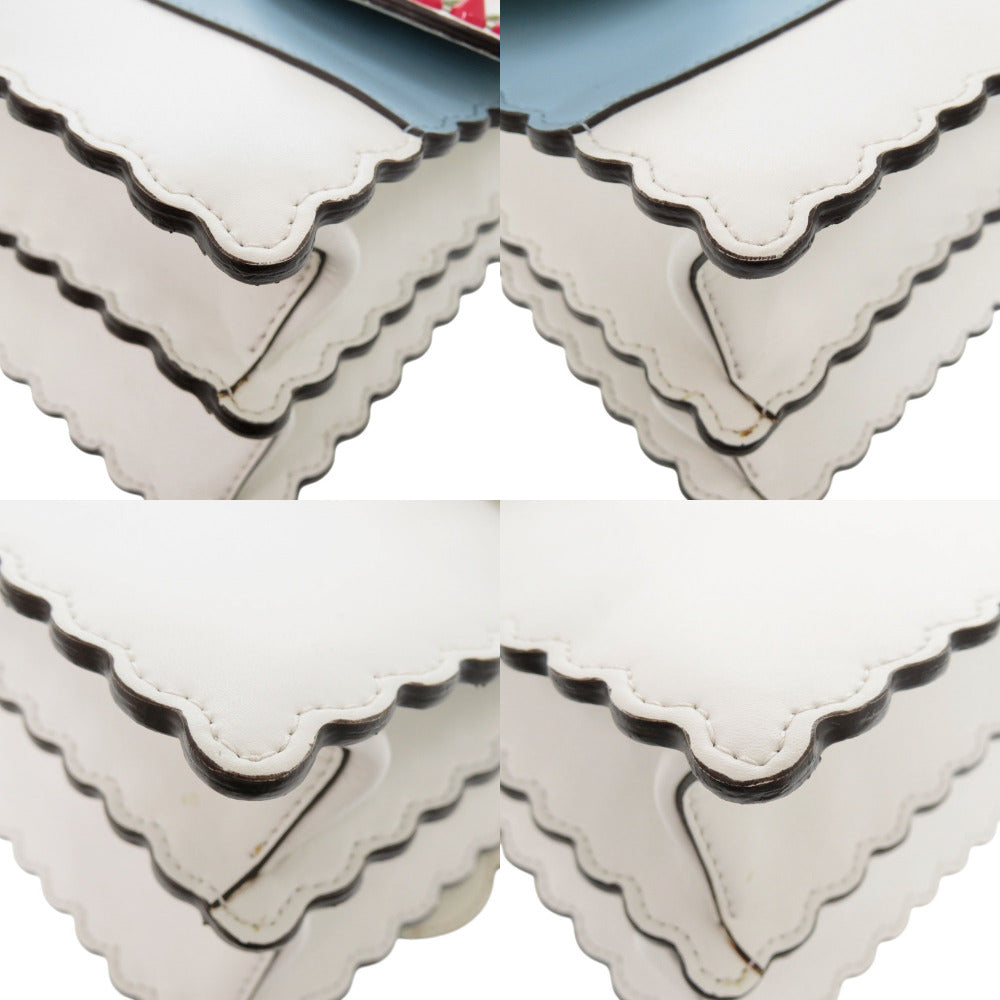 FENDI Handbag leather white Canai Studs