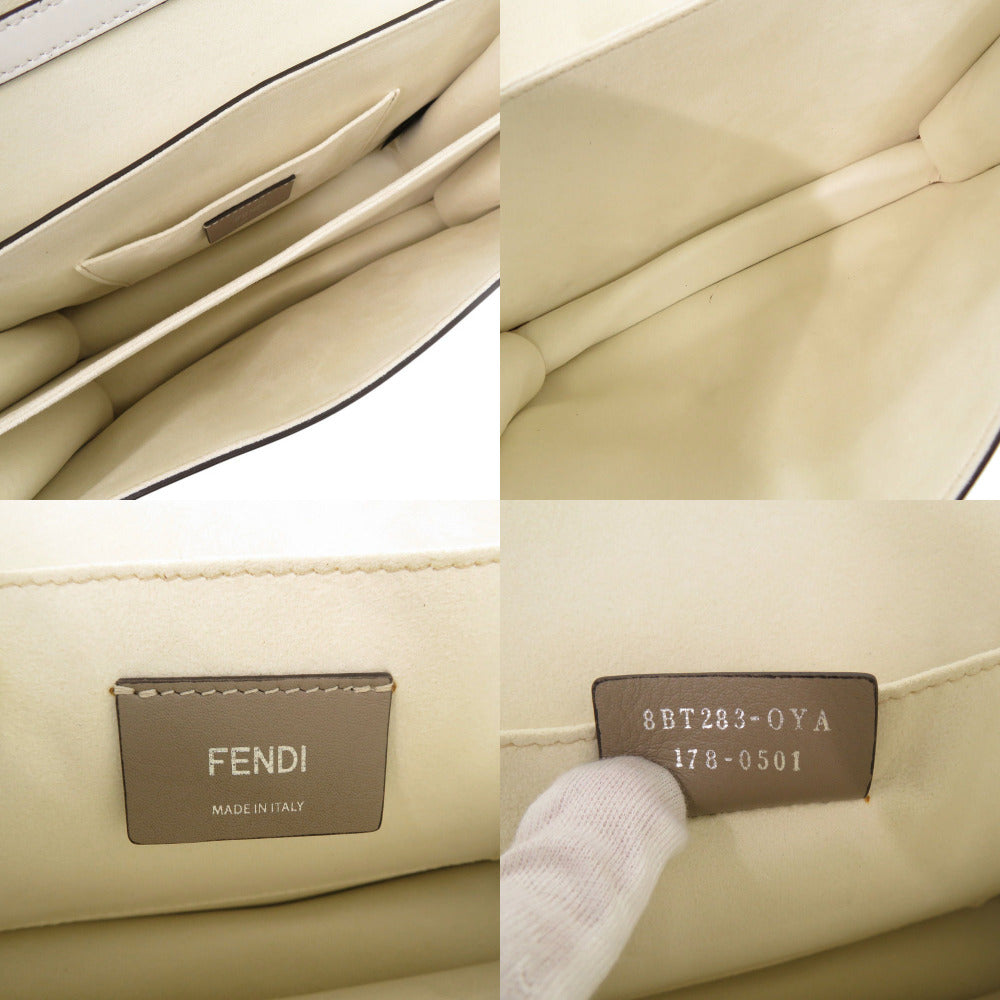 FENDI Handbag leather white Canai Studs