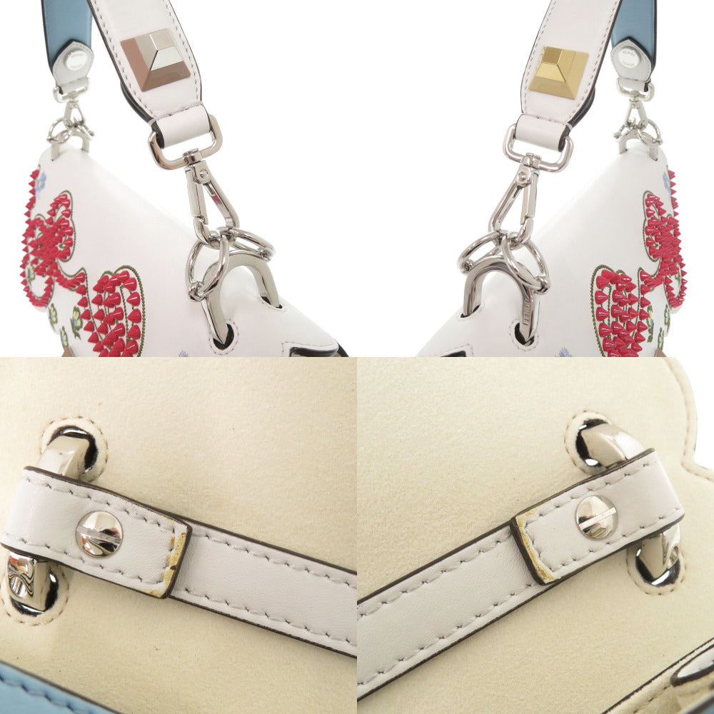 FENDI Handbag leather white Canai Studs