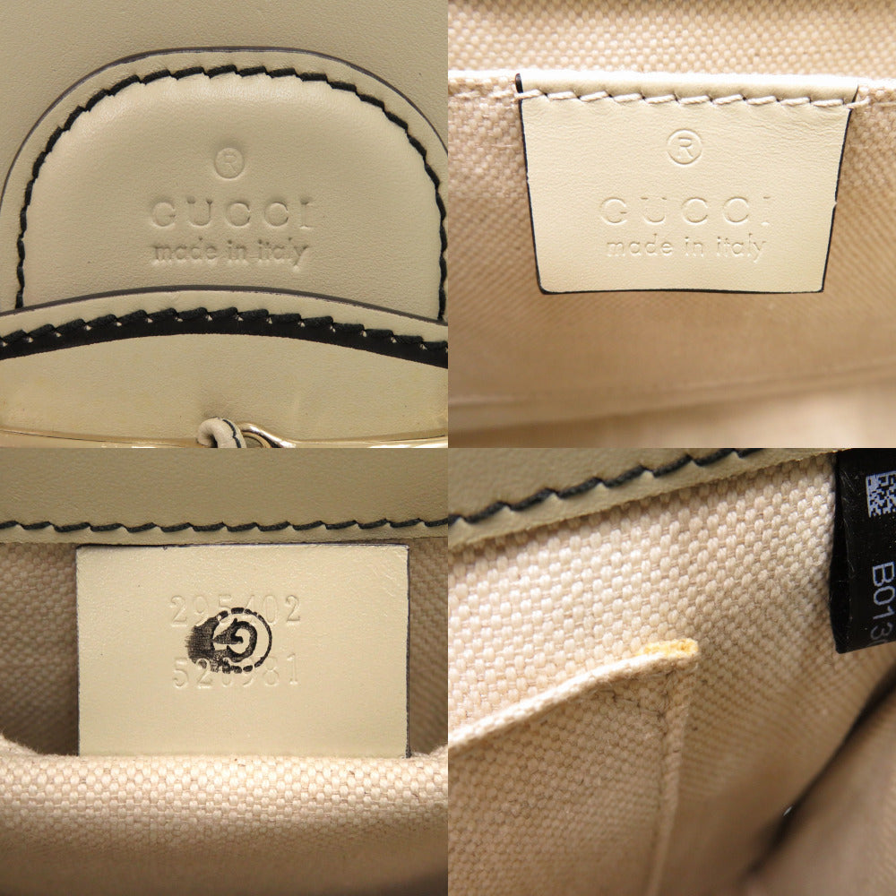 GUCCI Shoulder Bag 295402 520931 GG canvas, leather white Emily Horsebit