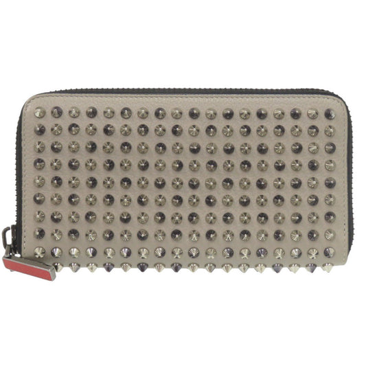 Christian Louboutin Long Wallet Purse leather gray Panettone