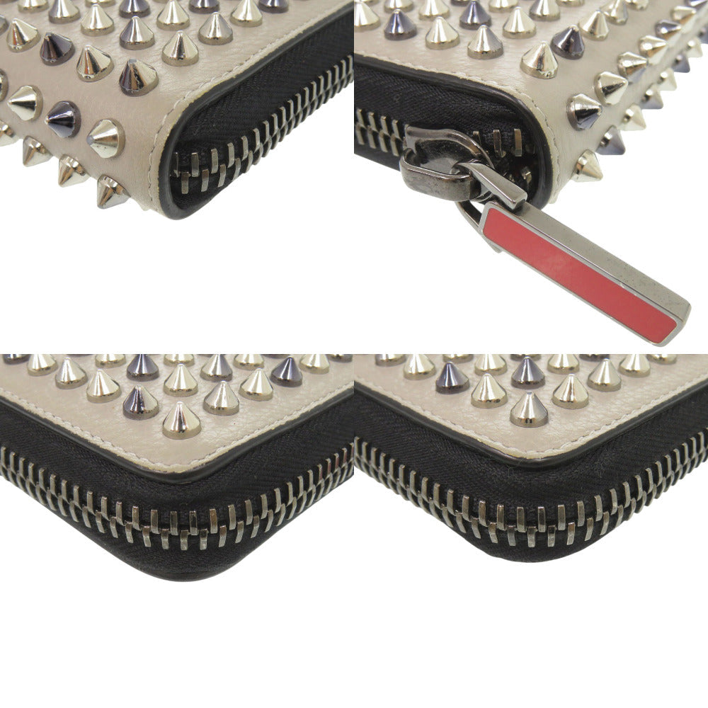 Christian Louboutin Long Wallet Purse leather gray Panettone