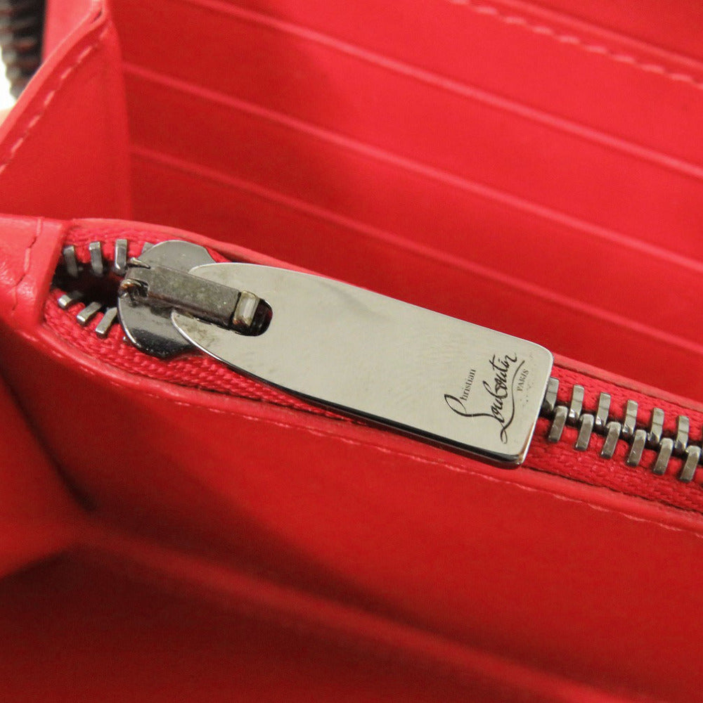 Christian Louboutin Long Wallet Purse leather gray Panettone