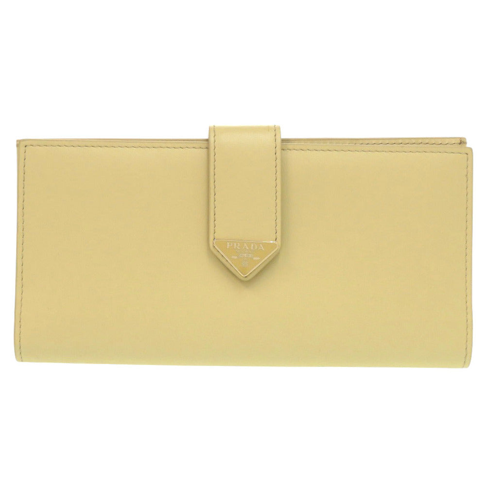 PRADA Long Wallet Purse 1MV025 leather yellow