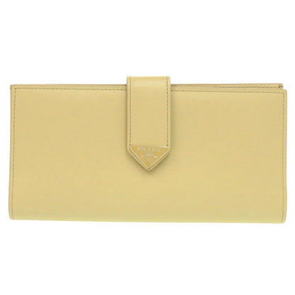 PRADA Long Wallet Purse 1MV025 leather yellow