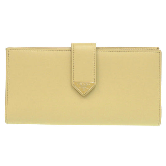 PRADA Long Wallet Purse 1MV025 leather yellow