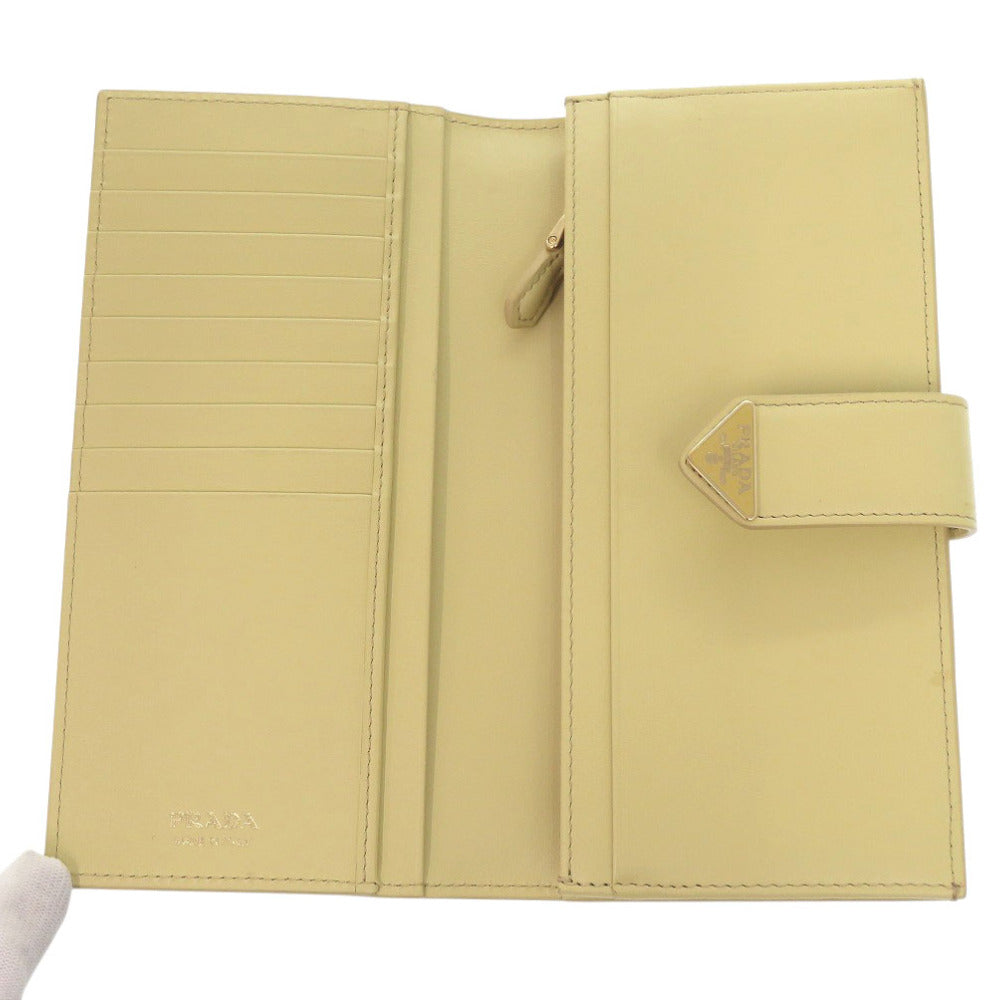 PRADA Long Wallet Purse 1MV025 leather yellow