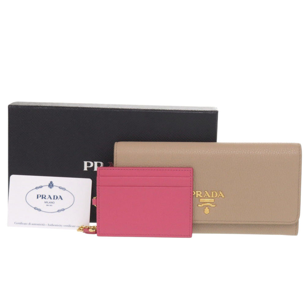 PRADA Long Wallet Purse 1MH132 leather CAMMEO cameo Dyno Color