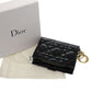 Dior Bifold Wallet Patent Leather, Patent Leather black Cannage logo charm