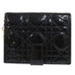 Dior Bifold Wallet Patent Leather, Patent Leather black Cannage logo charm