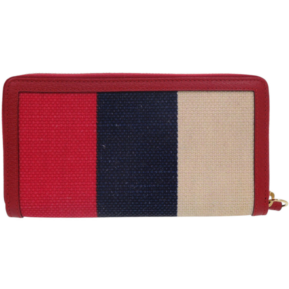GUCCI Long Wallet Purse 524790 canvas Red Printed zip-around wallet