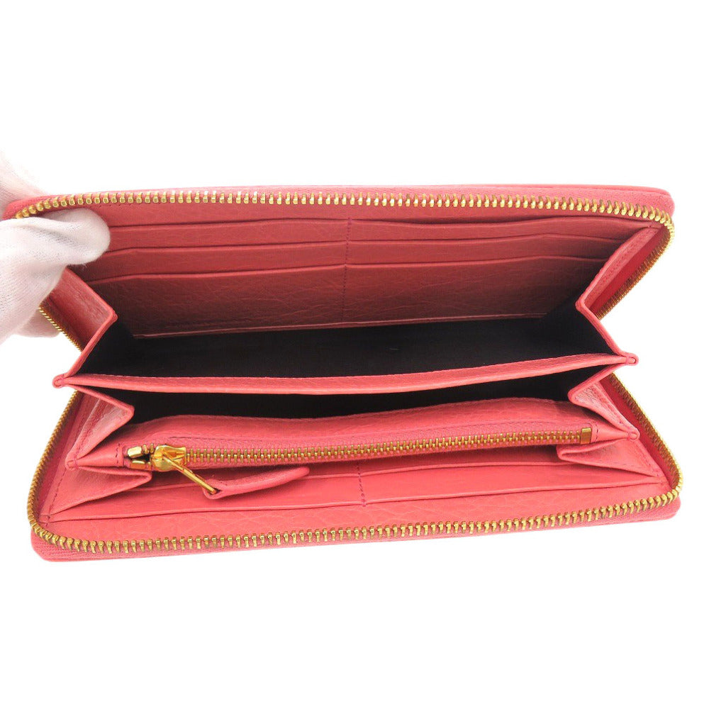 BALENCIAGA Long Wallet Purse 253053 leather salmon pink Giant continental