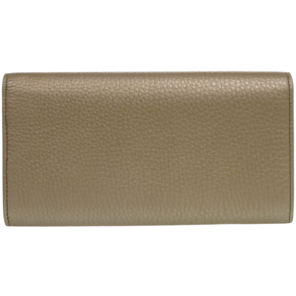 GUCCI Long Wallet Purse 282414 leather Champagne Gold Soho Interlocking G