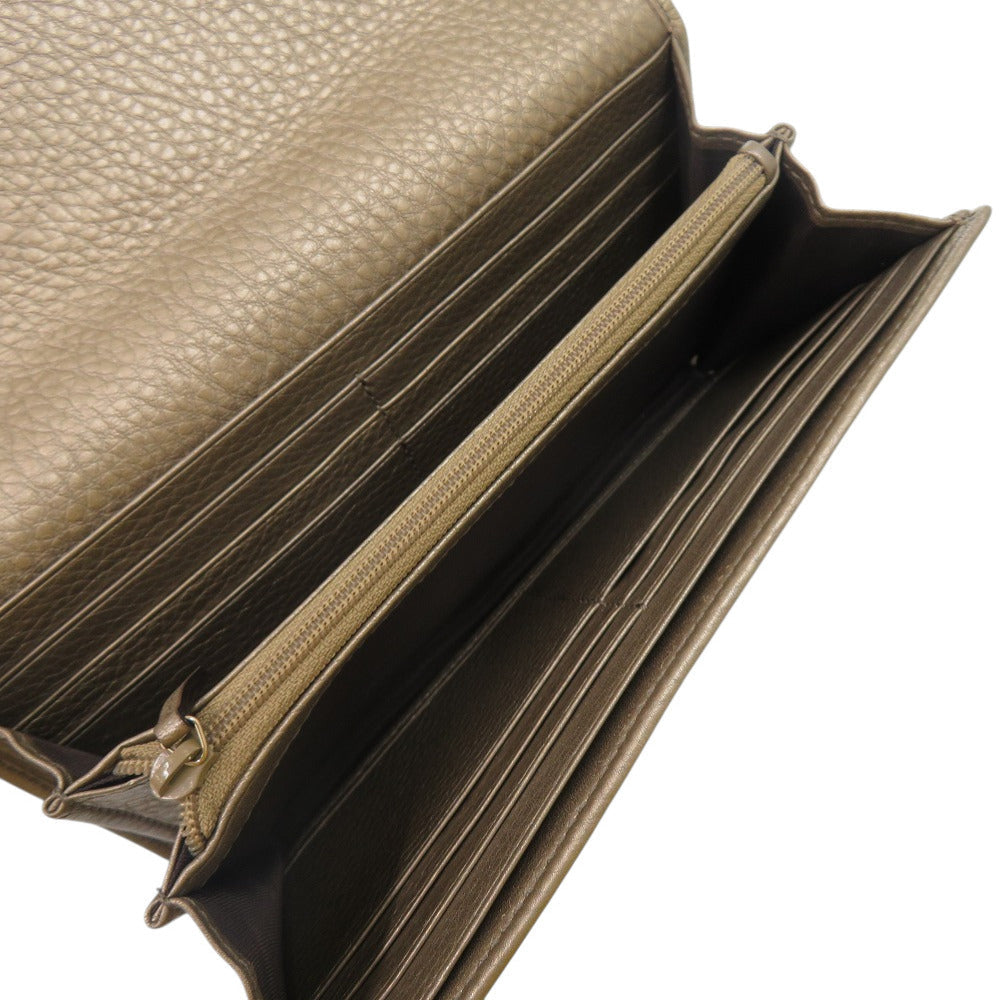 GUCCI Long Wallet Purse 282414 leather Champagne Gold Soho Interlocking G