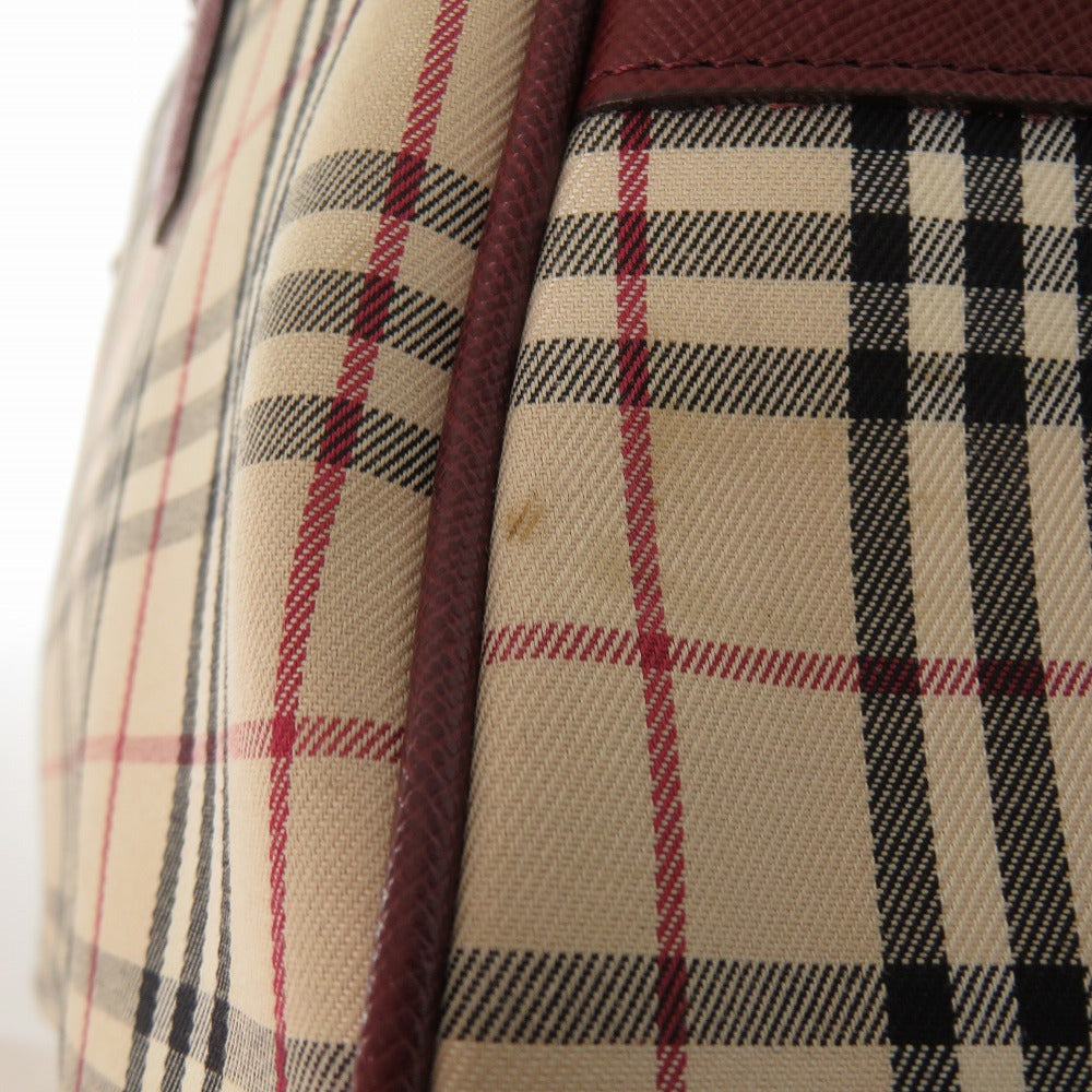 BURBERRY Boston Duffel bag Leather, Canvas beige