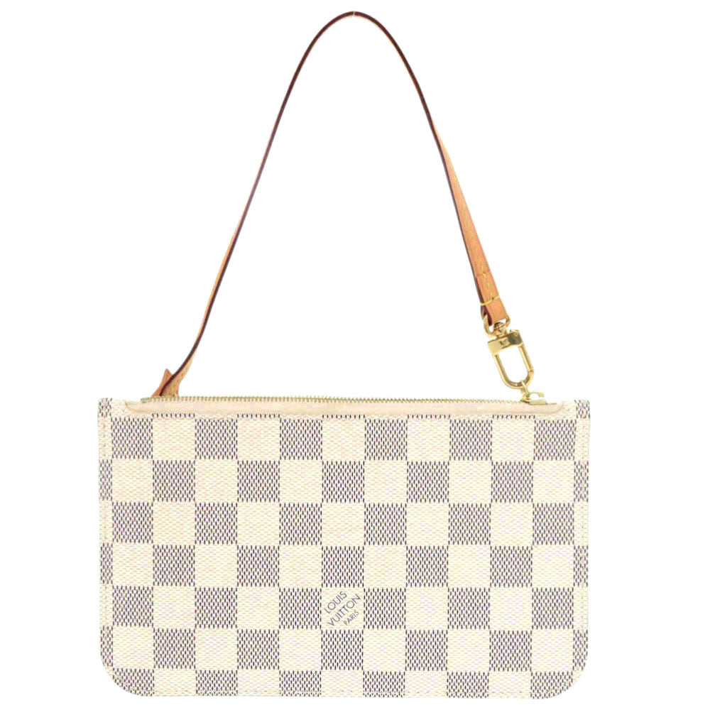 LOUIS VUITTON Pouch Damier Azur Canvas white Damier Azur Neverfull Pouch for PM