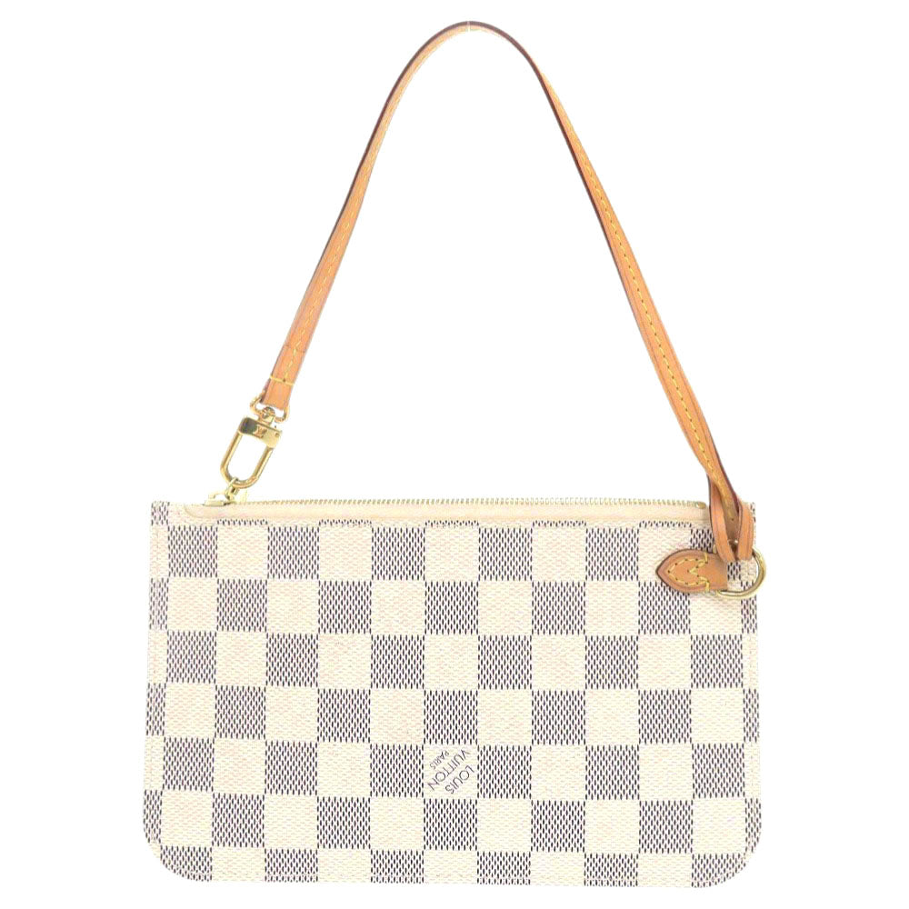 LOUIS VUITTON Pouch Damier Azur Canvas white Damier Azur Neverfull Pouch for PM