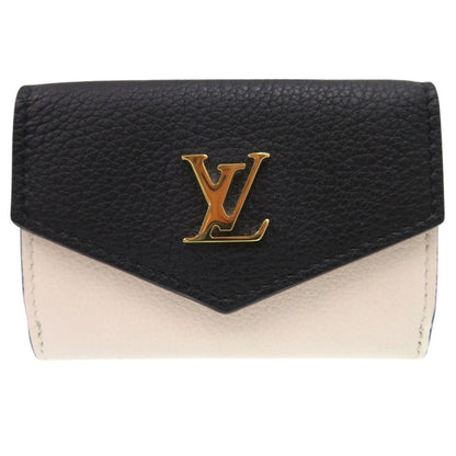 LOUIS VUITTON Tri-fold wallet M80984 leather black LV Logo Compact Wallet Mini Wallet Portefeuille Rock Mini Women Used Authentic