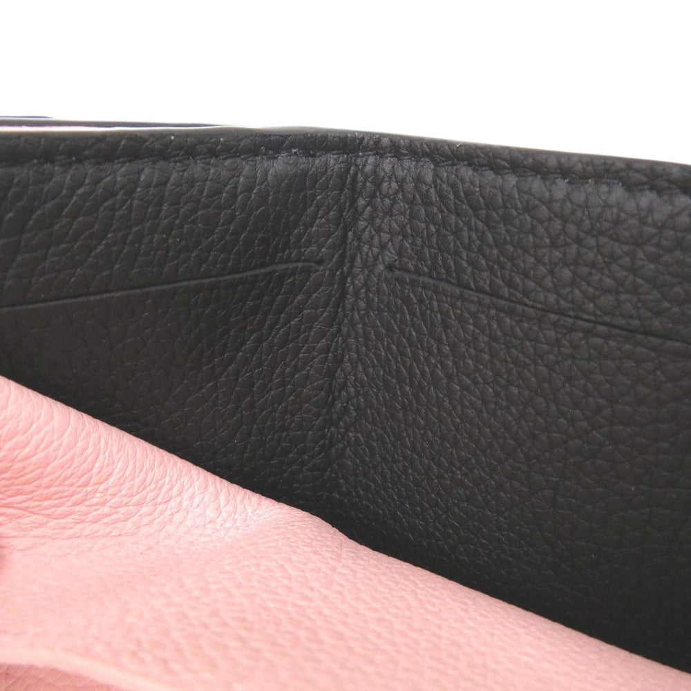LOUIS VUITTON Tri-fold wallet M80984 leather black LV Logo Compact Wallet Mini Wallet Portefeuille Rock Mini Women Used Authentic