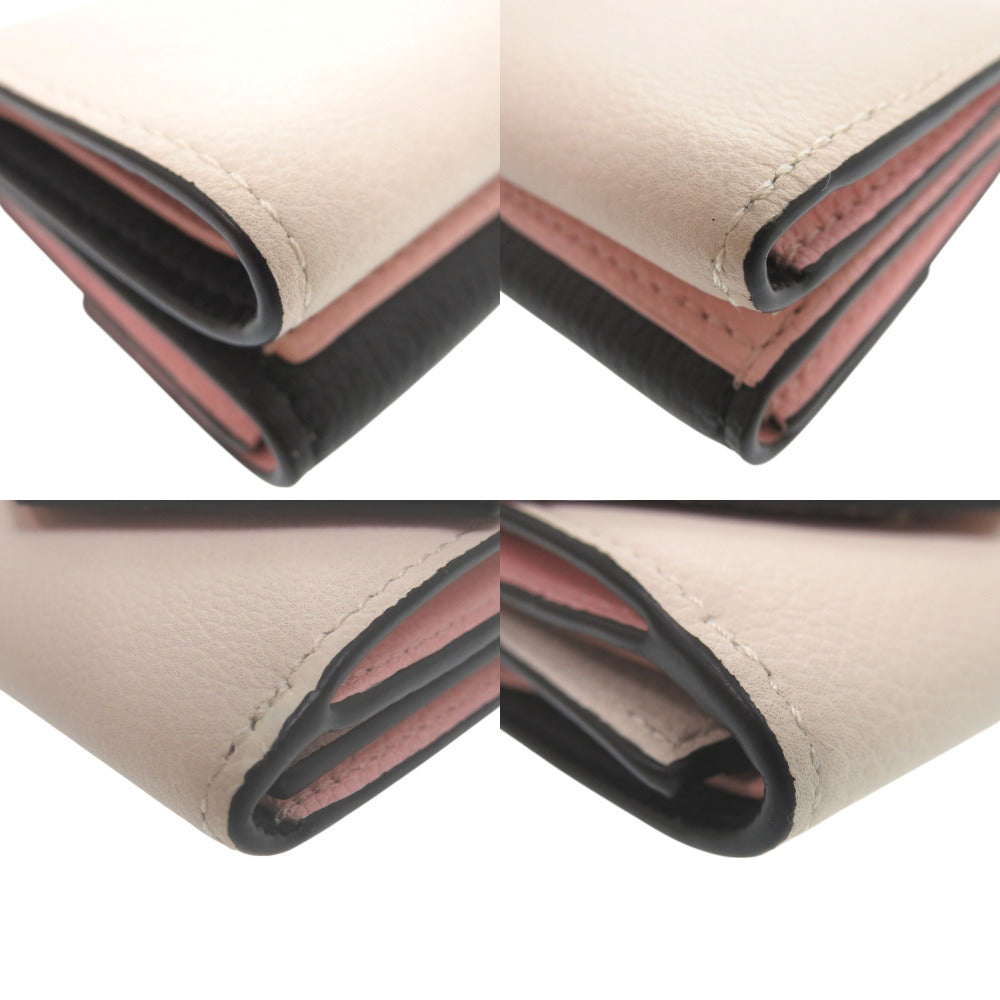 LOUIS VUITTON Tri-fold wallet M80984 leather black LV Logo Compact Wallet Mini Wallet Portefeuille Rock Mini Women Used Authentic