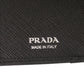 PRADA Tri-fold wallet 1MH043 leather black saffiano triangle