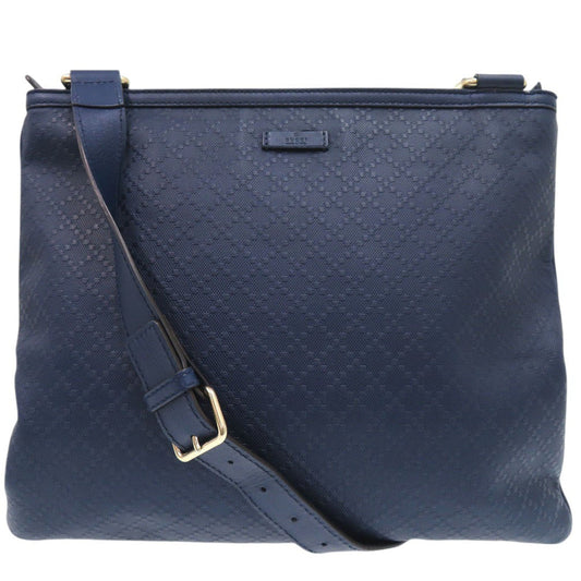 GUCCI Shoulder Bag leather Navy Diamante Pattern A4 Storage Crossbody Diamante Hilary Lux Women Used Authentic
