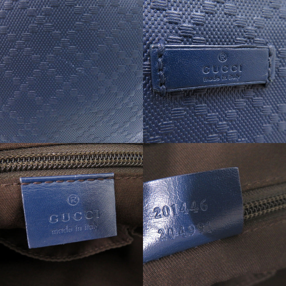 GUCCI Shoulder Bag leather Navy Diamante Pattern A4 Storage Crossbody Diamante Hilary Lux Women Used Authentic